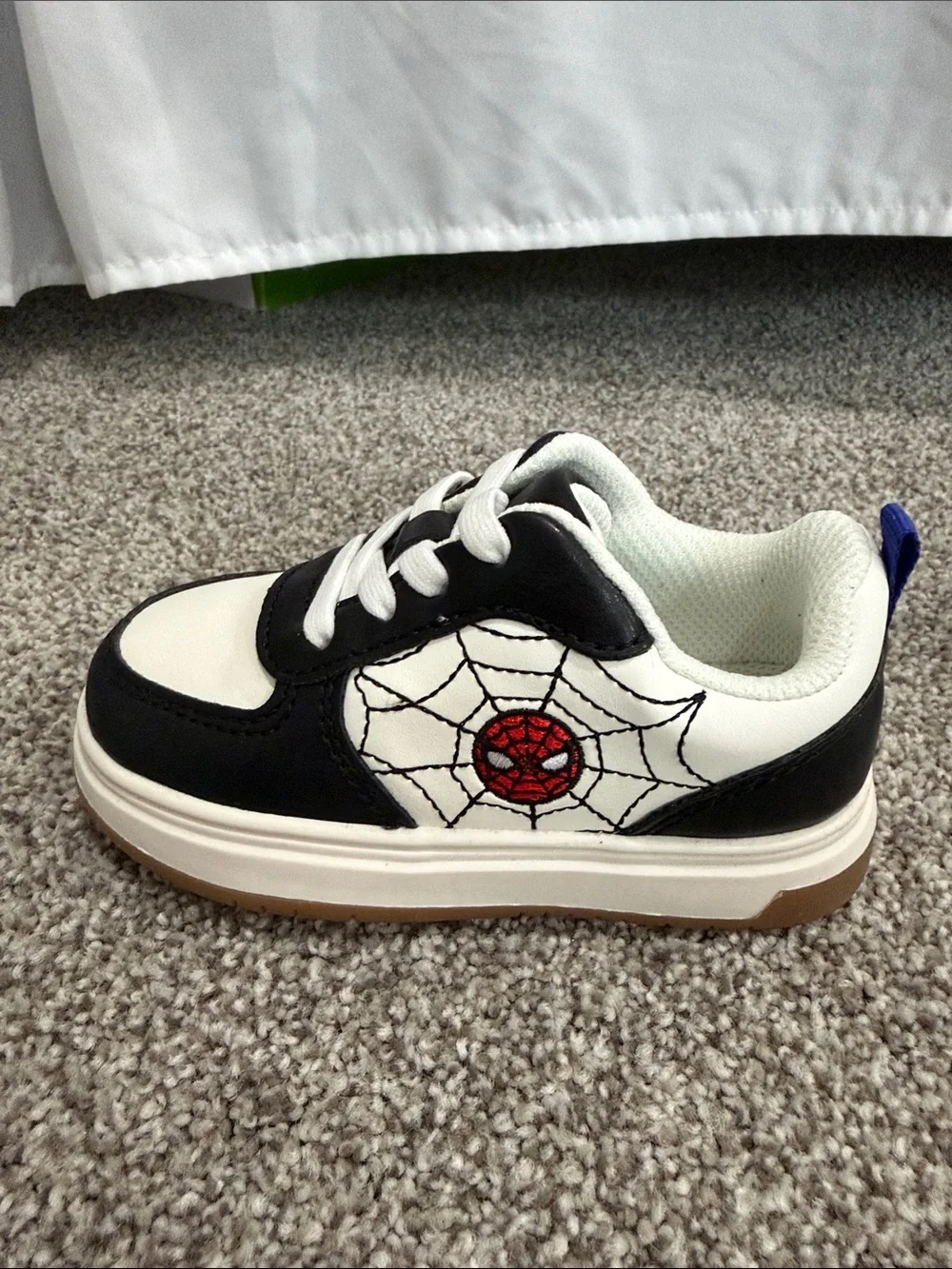 Old Navy Black and White Sneakers with Red Spiderman